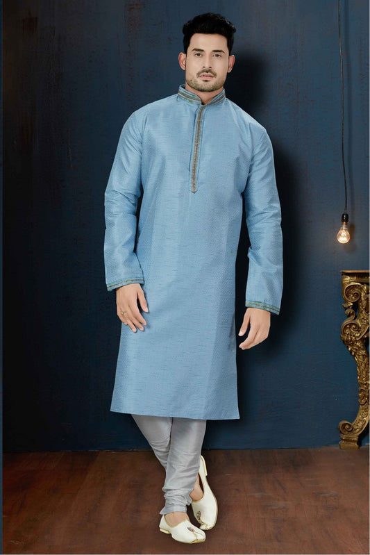 Blue Colour Kurta Pajama In Jacquard Fabric VSKP1040065