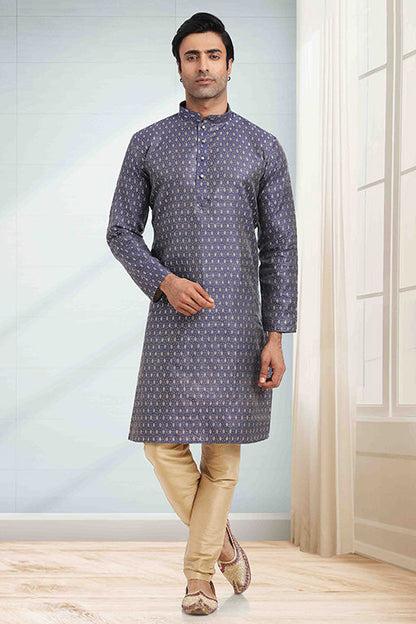 Blue Colour Kurta Pajama In Jacquard VSKP1210273