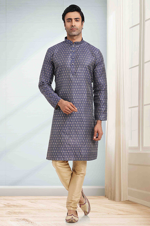 Blue Colour Kurta Pajama In Jacquard VSKP1210273
