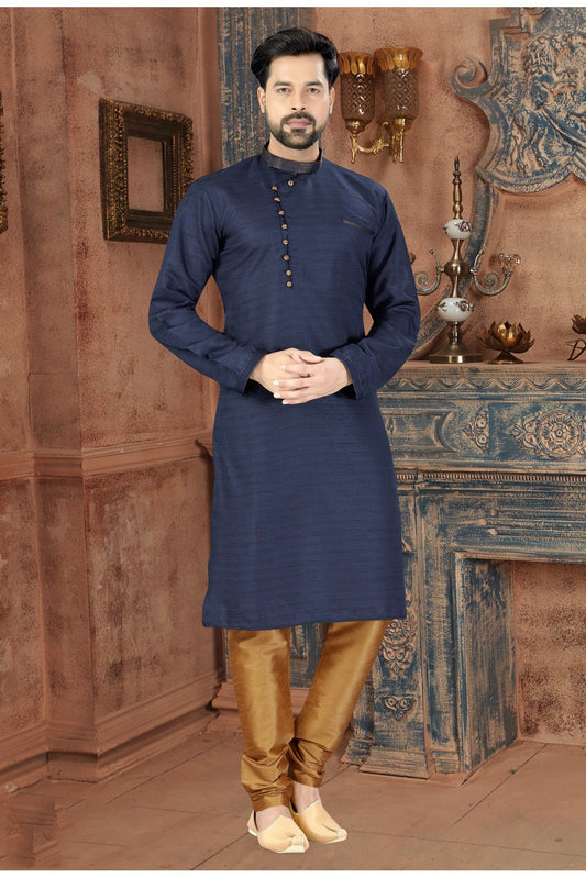 Blue Colour Kurta Pajama In Silk Fabric VSKP1040079