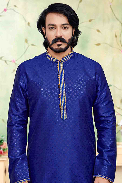 Blue Colour Kurta Pajama In Silk VSKP1210238