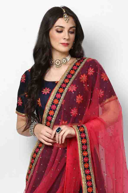 Blue Colour Malbari Silk Embroidery Lehenga Choli VSLC1080624