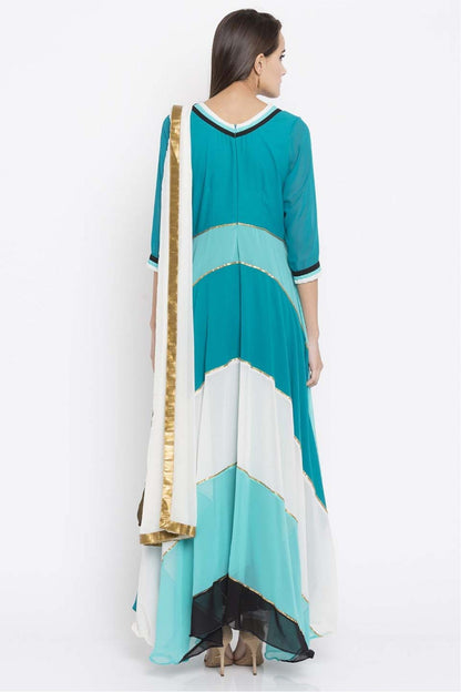 Blue Colour Plus Size Faux Georgette Churidar Suit VSSS1070175