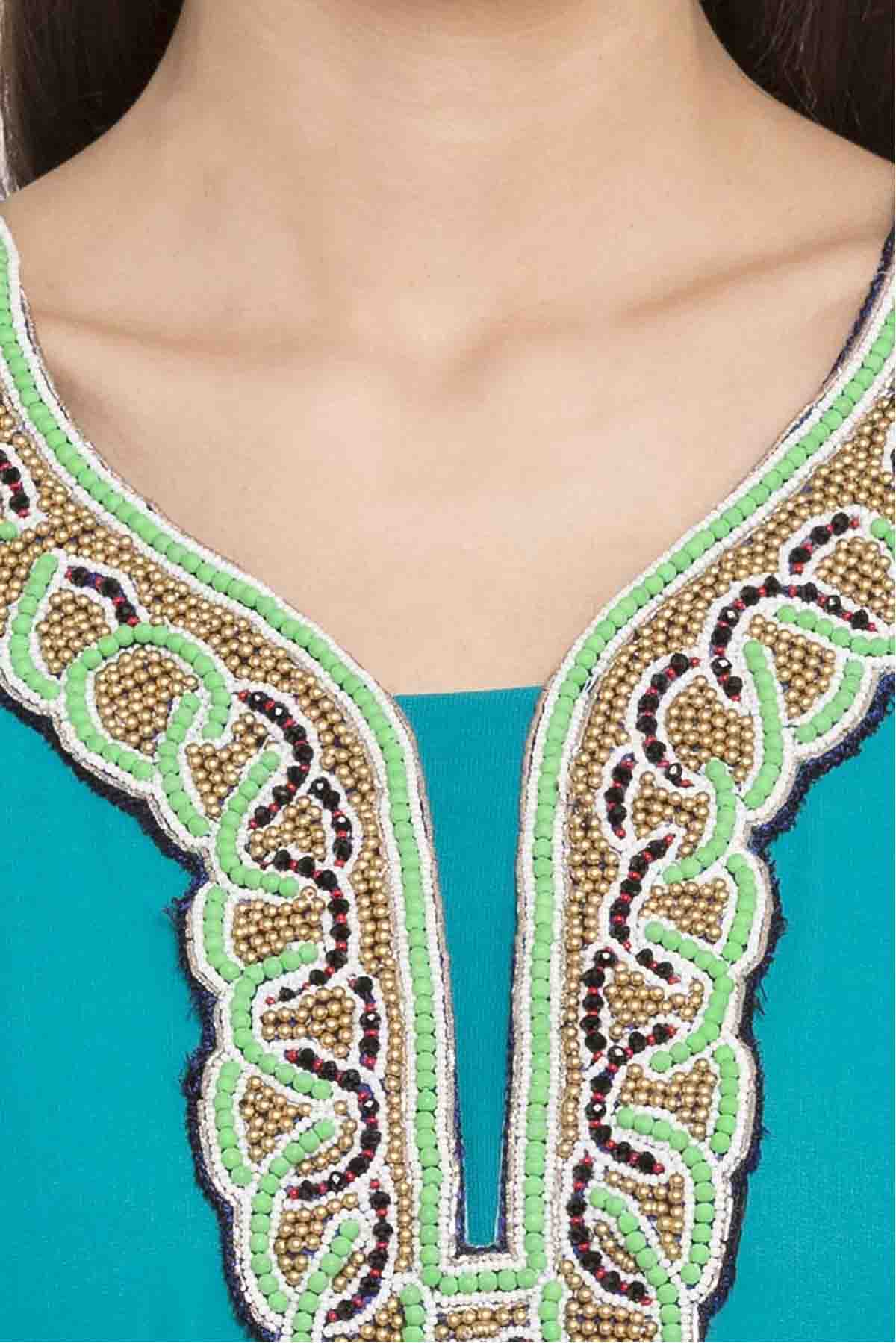 Blue Colour Plus Size Faux Georgette Churidar Suit VSSS1070175