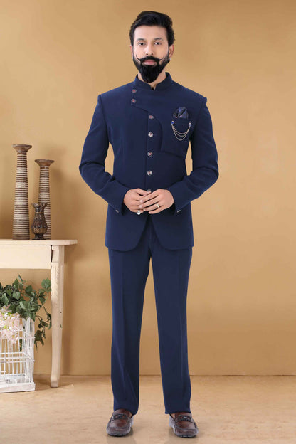 Blue Colour Rayon Jodhpuri Suit VSSH1130017