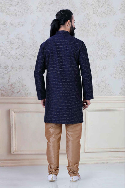 Blue Colour Silk Festival Wear Kurta Pajama VSKP1130071