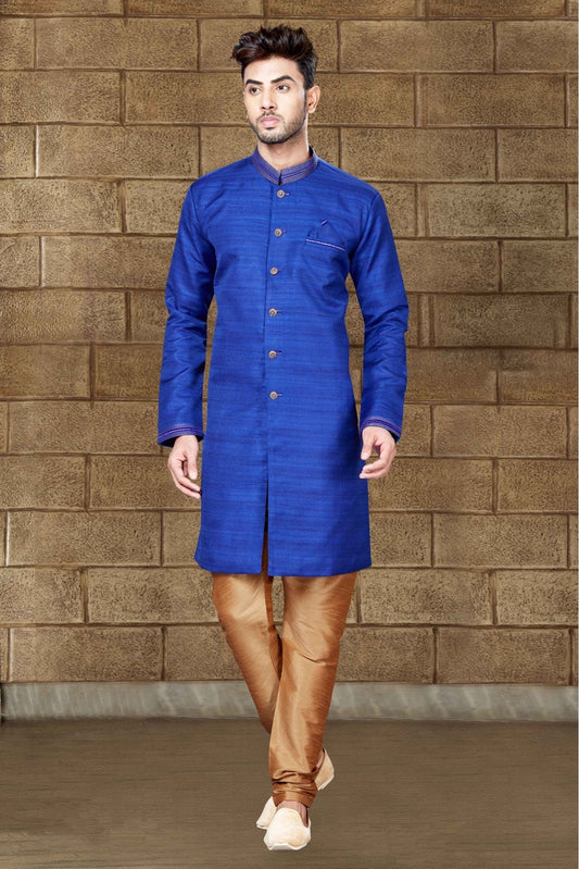 Blue Colour Silk Indo Western VSSH1040205