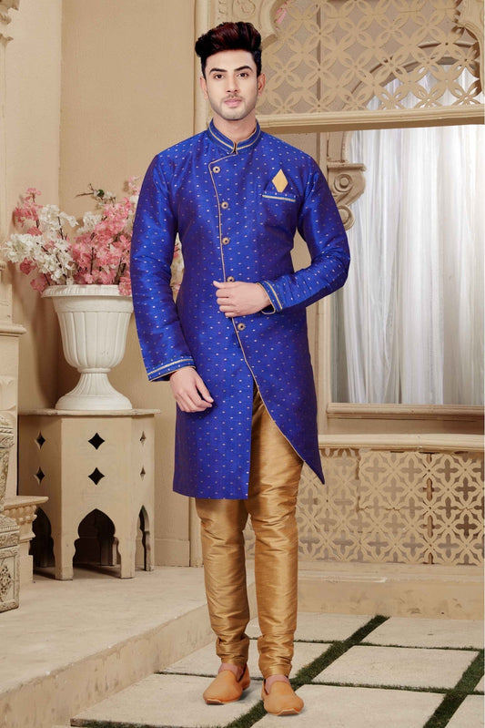 Blue Colour Silk Indo Western VSSH1040207