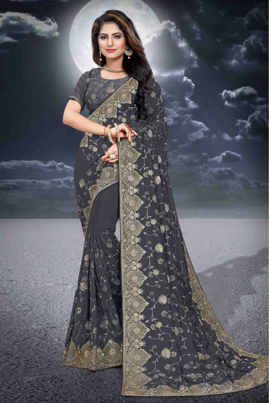 Blue Colour Vichitra Silk Designer Saree VSSD1090091