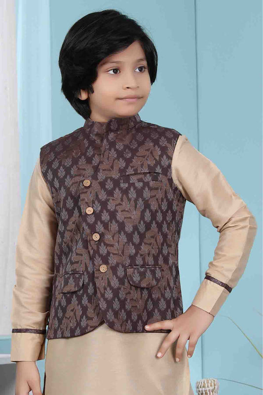 Brown Colour Handloom Silk Jacket VSBW1070138