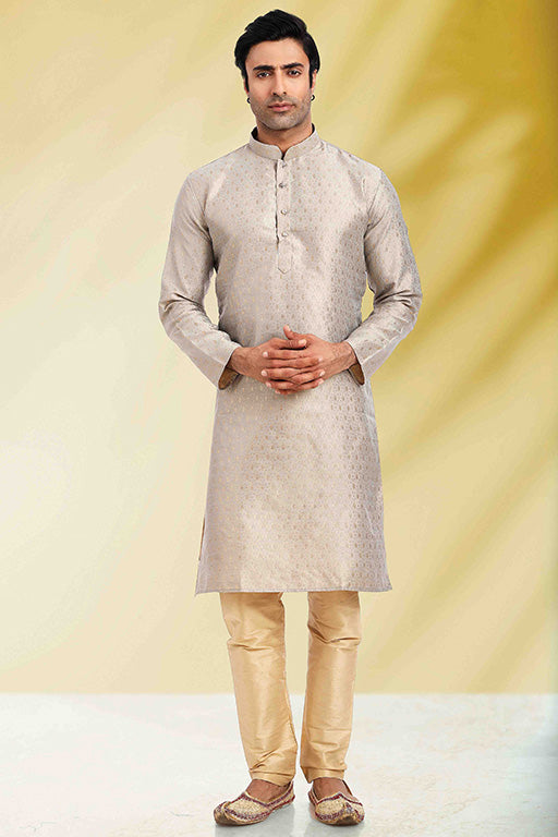Cream Colour Kurta Pajama In Jacquard VSKP1210275