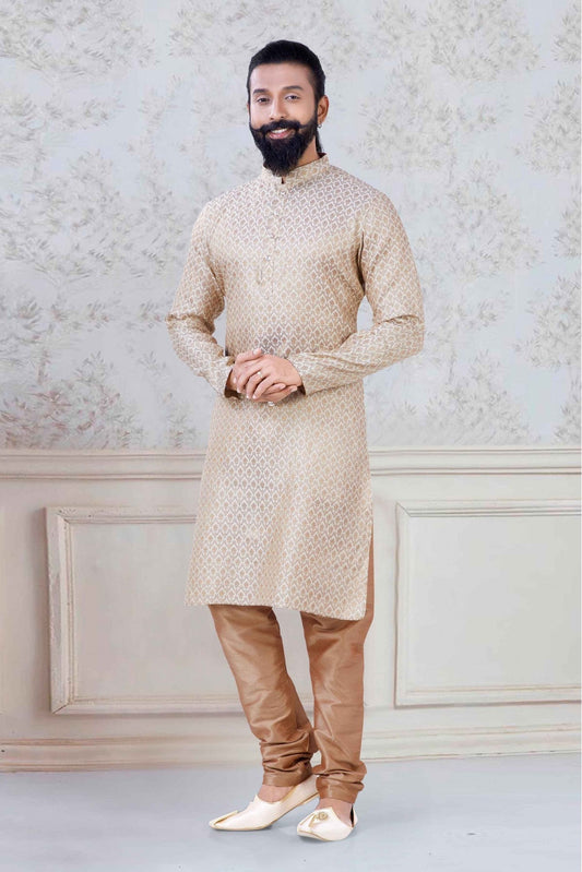 Gold Colour Brocade  Festival Wear Kurta Pajama VSKP1130075