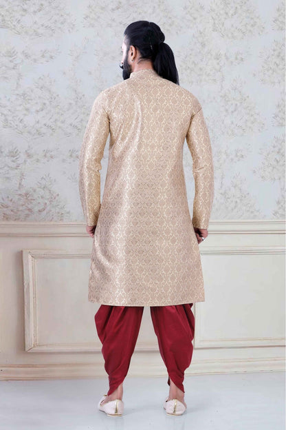 Gold Colour Jacquard Festival Wear Dhoti Kurta VSKP1130077