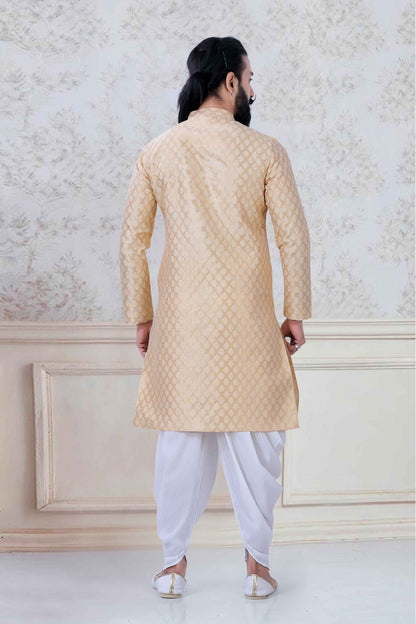 Gold Colour Jacquard Silk Festival Wear Dhoti Kurta VSKP1130068