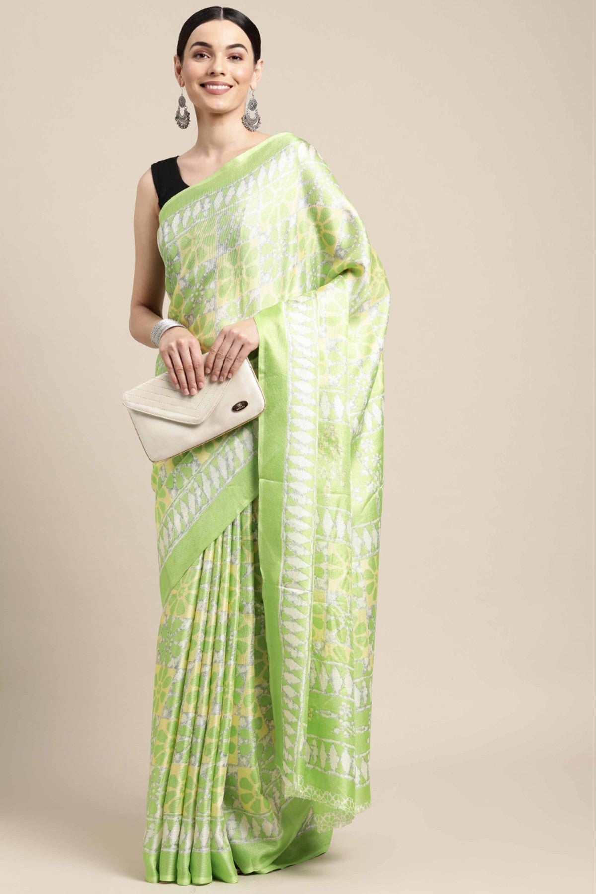 Green Colour Cotton Printed Saree VSSD1100926
