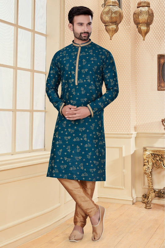 Green Colour Kurta Pajama In Jacquard Fabric VSKP1040105