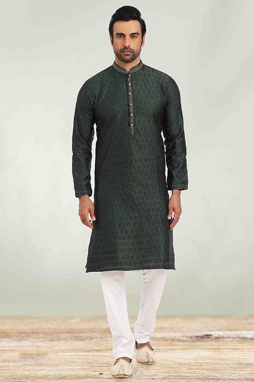 Green Colour Kurta Pajama In Jacquard VSKP1210269