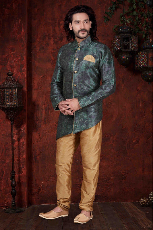 Green Colour Kurta Pajama In Silk Fabric VSKP1040029