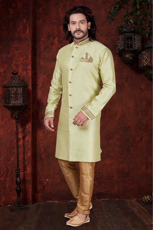 Green Colour Kurta Pajama In Silk Fabric VSKP1040037