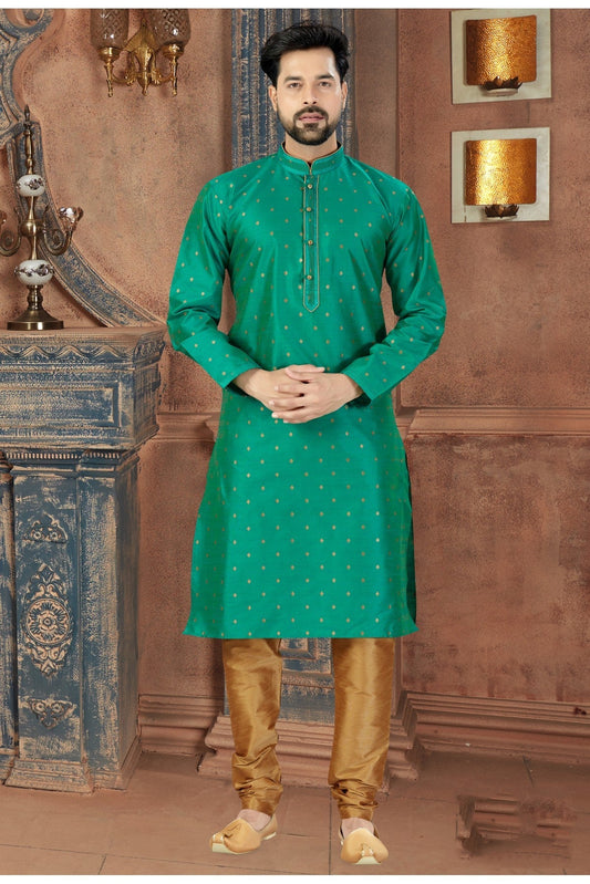 Green Colour Kurta Pajama In Silk Fabric VSKP1040089