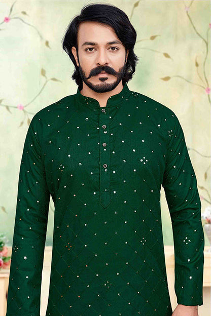 Green Colour Kurta Pajama In Silk VSKP1210231