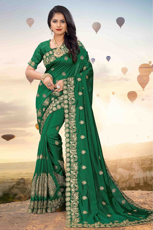 Green Colour Mayo Silk Designer Saree VSSD1120540