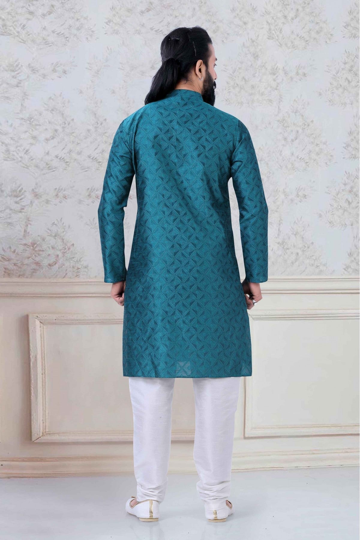 Green Colour Organza Festival Wear Kurta Pajama VSKP1130059