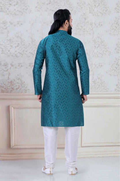 Green Colour Organza Festival Wear Kurta Pajama VSKP1130059