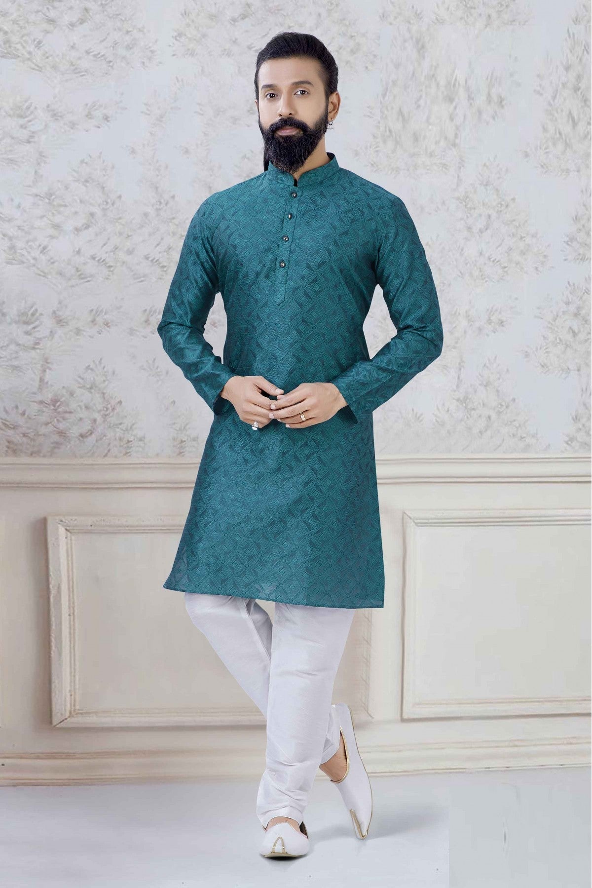Green Colour Organza Festival Wear Kurta Pajama VSKP1130059