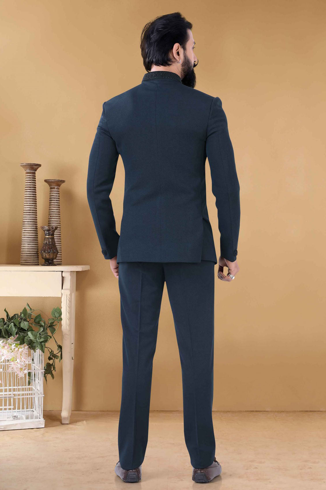 Green Colour Rayon Jodhpuri Suit VSSH1130014