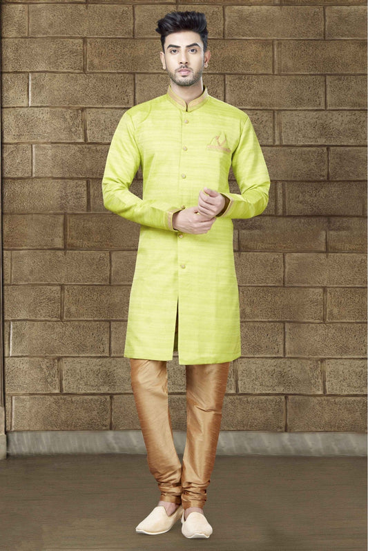 Green Colour Silk Indo Western VSSH1040198