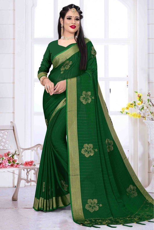 Green Colour Silk Satin Designer Saree VSSD1120635