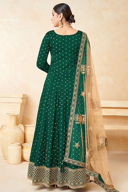 Green Colour Taffeta Silk Anarkali Suit VSSM1050349
