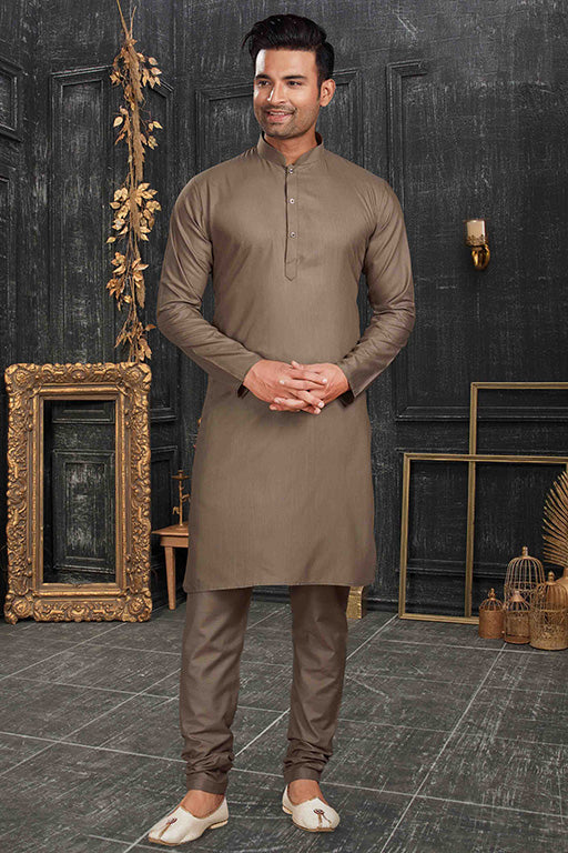Grey Colour Kurta Pajama In Cotton VSKP1210167