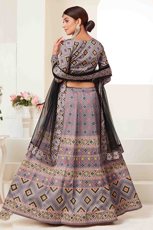 Grey Colour Silk Designer Lehenga Choli VSLC1240088