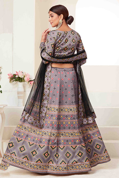 Grey Colour Silk Designer Lehenga Choli VSLC1240088