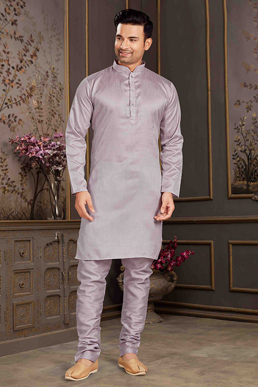 Lavender Colour Kurta Pajama In Silk Mastani VSKP1210159
