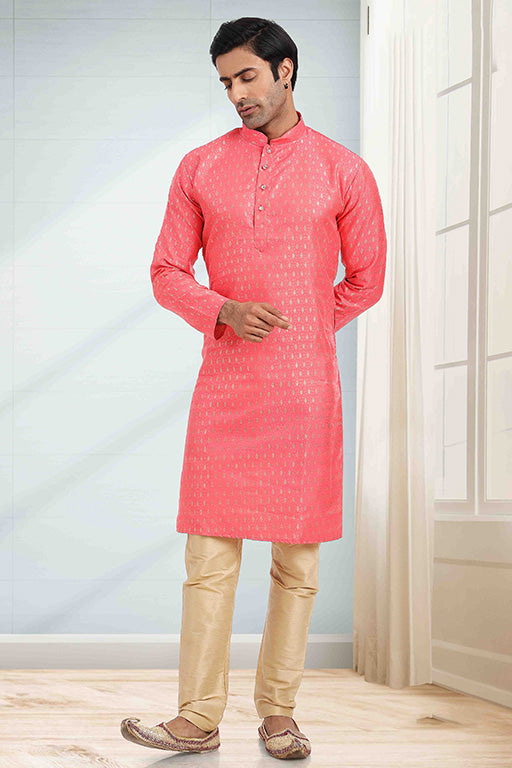 Light Pink Colour Kurta Pajama In Jacquard VSKP1210274
