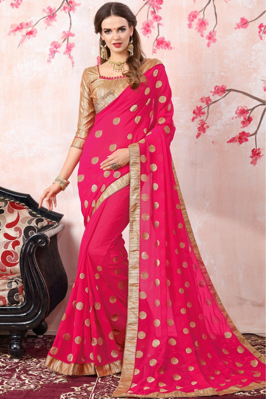 Magenta Colour Georgette Saree VSSD1120409