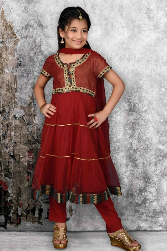 Maroon Colour Georgette Embroidery Anarkali Suit VSGW1070050