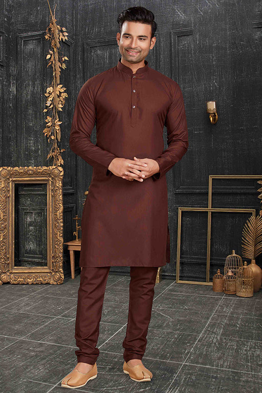 Maroon Colour Kurta Pajama In Cotton VSKP1210168