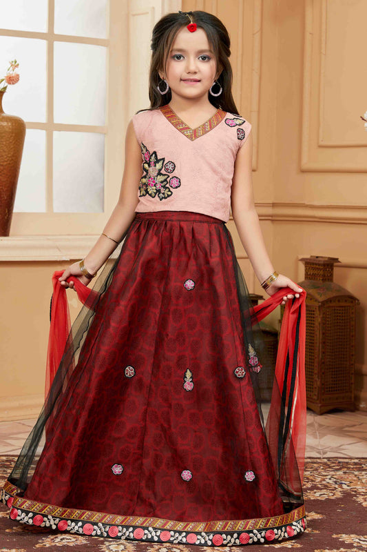 Maroon Colour Net Lehenga Choli VSGW1070762