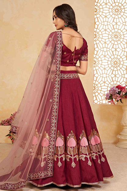 Maroon Colour Silk Designer Lehenga Choli VSLC1240014