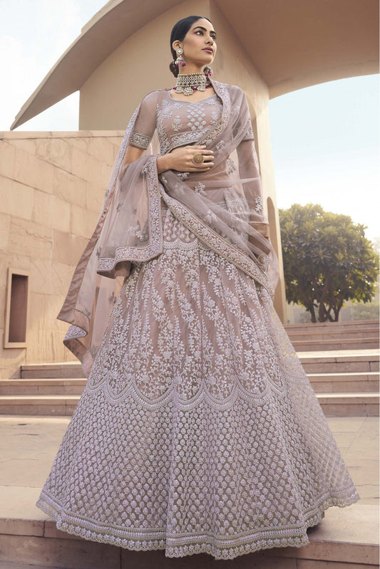 Mauve Colour Soft Net Sequins Work Lehenga Choli VSLC1080535
