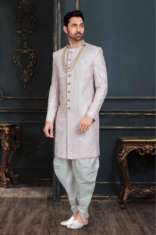 Multicolour Banarasi Jacquard Sherwani VSSH1040379