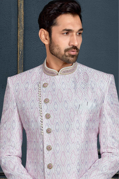 Multicolour Banarasi Jacquard Sherwani VSSH1040380