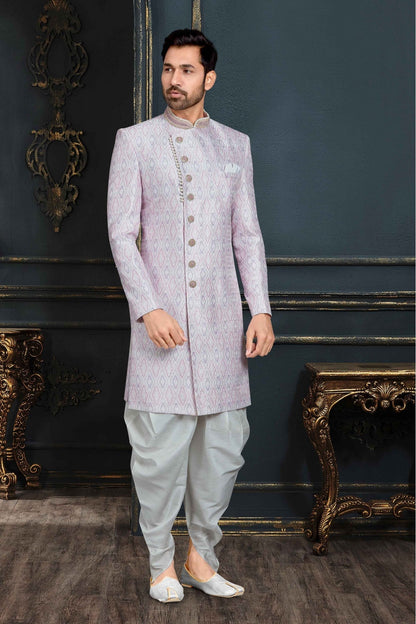 Multicolour Banarasi Jacquard Sherwani VSSH1040380