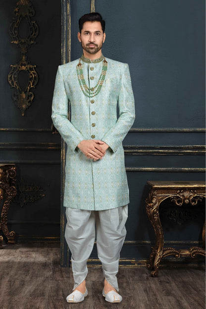 Multicolour Banarasi Jacquard Sherwani VSSH1040382