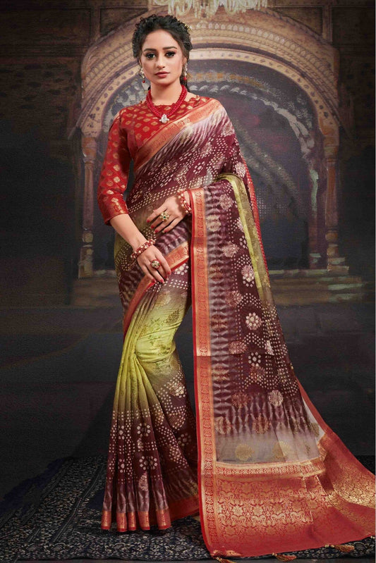 Multicolour Chanderi Jacquard Woven Saree VSSD1120774