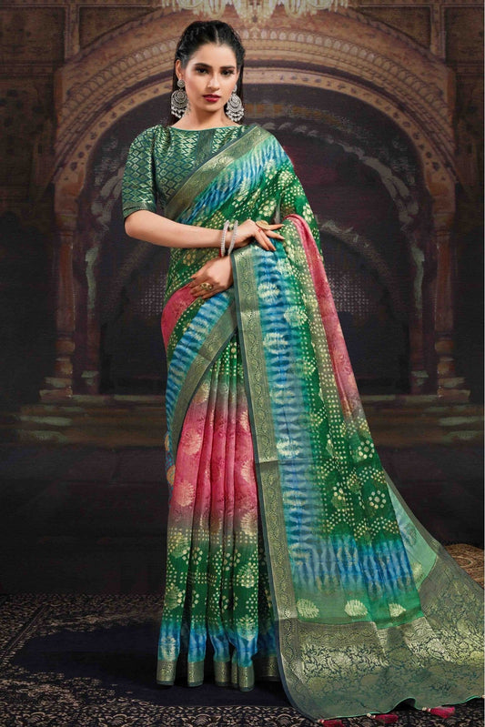 Multicolour Chanderi Jacquard Woven Saree VSSD1120775